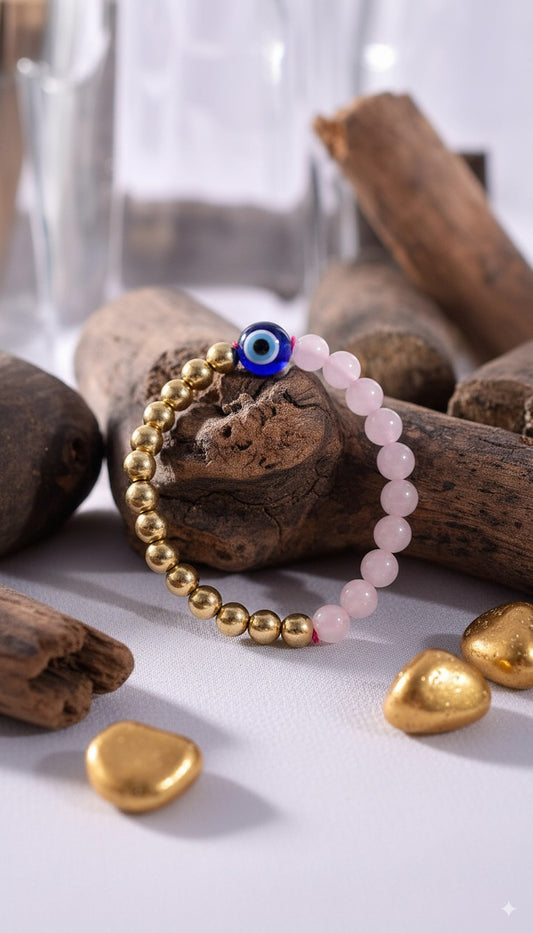 Rose Quartz and Golden Hematite